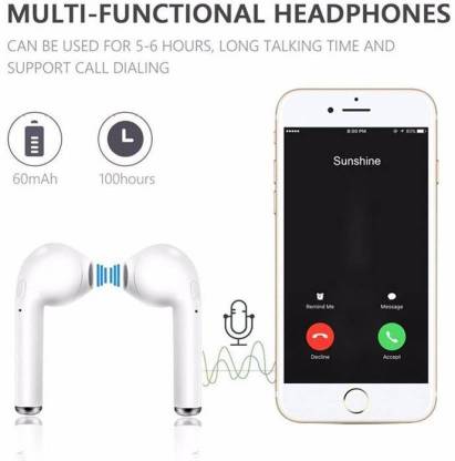 TWS i12 Blutooth Headset - White Bluetooth Headset with Mic Bluetooth Headset(White, True Wireless)