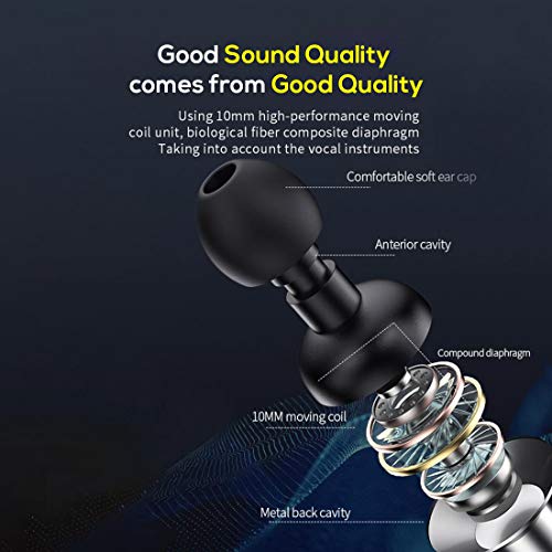 pTron Pride Lite HBE (High Bass Earphones) in-Ear Wired Headphones with in-line Mic, 10mm Powerful Driver for Stereo Audio, Noise Cancelling Headset with 1.2m Tangle-Free Cable & 3.5mm Aux (Grey)