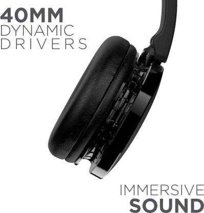 boAt Rockerz 370 Bluetooth Headset(Buoyant Black, On the Ear)