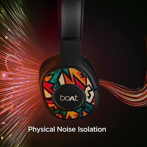 boAt Rockerz 550 Over Ear Bluetooth Headphones with Upto 20 Hours Playback, 50MM Drivers, Soft Padded Ear Cushions and Physical Noise Isolation(Black Symphony)