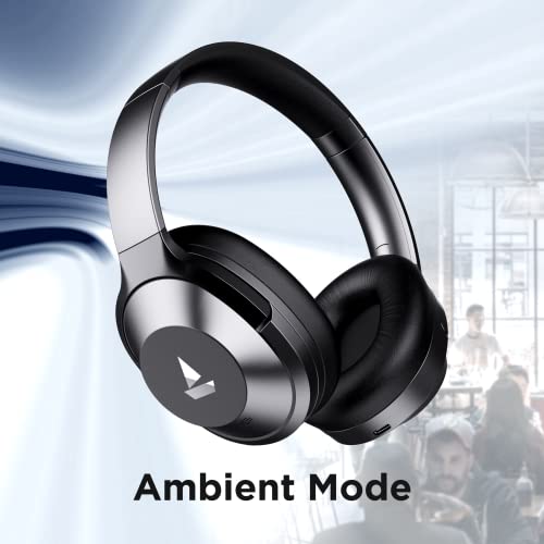 boAt NIRVANAA 751ANC Hybrid Active Noise Cancelling Bluetooth Wireless Over Ear Headphones With Mic, with Up to 65H Playtime,ASAP Charge, Ambient Sound Mode, Immersive Sound,Carry Pouch(Gunmetal Grey)