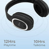 pTron Studio Over Ear Bluetooth 5.0 Wireless Headphones with Mic, Hi-Fi Sound with Deep Bass, 12Hrs Playback, Ergonomic & Lightweight Wireless Headset, Soft Cushions Earpads, Aux Port - (Black)