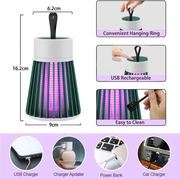 Mosquito Catcher / Killing Machine for Home - Electric Shock Insect Trap Lamp - Photon F Catcher & LED Fly Zapper - Hunter Mosquito Killer Lamp for Indoor & Outdoor Use - Electronic Safeway Mosquitoes Killer