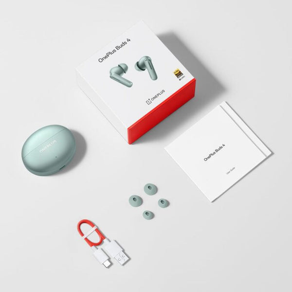 OnePlus Buds 4 TWS Earbuds with Upto 55dB Real-time ANC, Adaptive Mode, Dual Drivers and DACs, 3D Audio, Dual-Device connectivity, 47ms Low Latency, Storm Gray