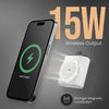 Portronics Moji 10K Smallest Wireless 10000Mah Fast Charging Power Bank with Detachable USB Type-C Cable, Strong Magnet, 20W Wired Output, for iPhone 12 & Above, Android & All Qi Enabled Devices