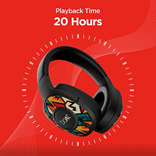 boAt Rockerz 550 Over Ear Bluetooth Headphones with Upto 20 Hours Playback, 50MM Drivers, Soft Padded Ear Cushions and Physical Noise Isolation(Black Symphony)