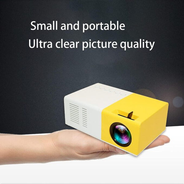 Mini Projector With Hdmi Cable,50 Lumens,Compact And Portable,Yellow