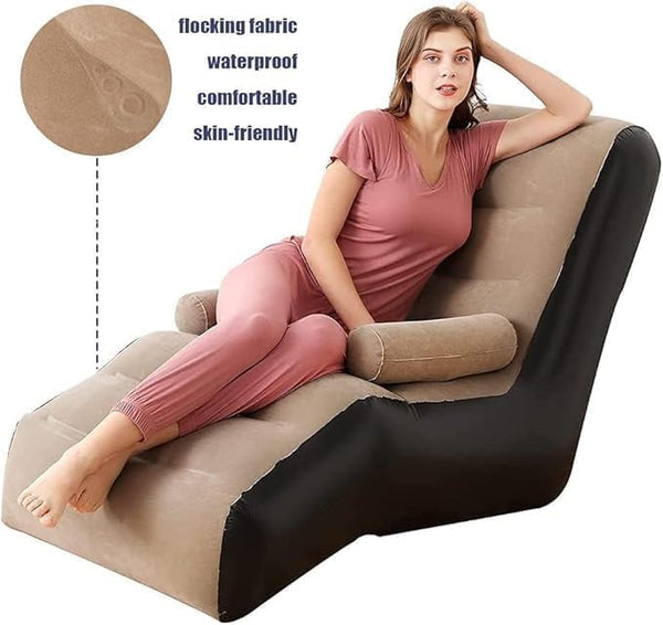 Inflatable Lazy Sofa Chair with Household air Pump | Foldable Lounge Chair with Armrests for Living Room | with Air Pump, Foldable Lounge Chair| Automatic Manual Pump| for Living Room Home |