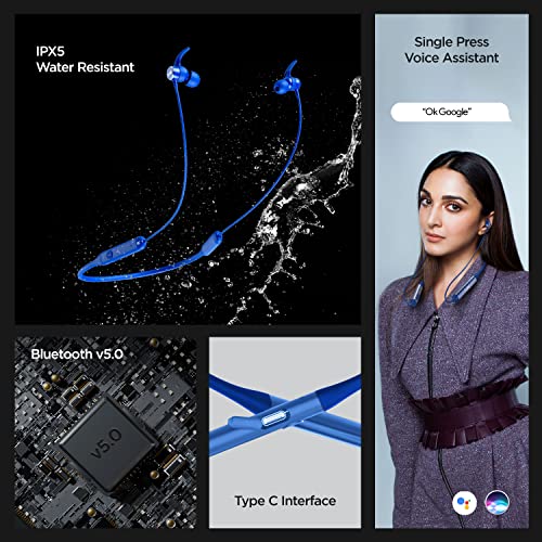 boAt Rockerz 330 Wireless Neckband with ASAP Charge, Up to 30H Playback, Enhanced Bass, Metal Control Board, IPX5, Type C Port, Bluetooth v5.0, Voice Assistant(Navy Blue)