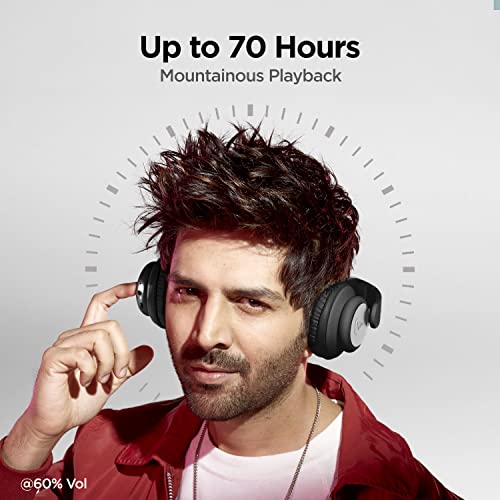 boAt Rockerz 450 Pro On Ear Bluetooth Headphones with Upto 15 Hours Playback, ASAP Charge, 40MM Drivers, Padded Ear Cushions and Dual Modes(Luscious Black)
