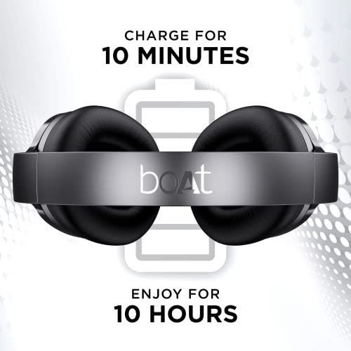 boAt NIRVANAA 751ANC Hybrid Active Noise Cancelling Bluetooth Wireless Over Ear Headphones With Mic, with Up to 65H Playtime,ASAP Charge, Ambient Sound Mode, Immersive Sound,Carry Pouch(Gunmetal Grey)