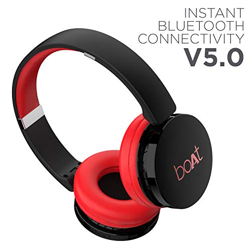 boAt Rockerz 370 Bluetooth Wireless On Ear Headphone with Mic (Fiery Red)