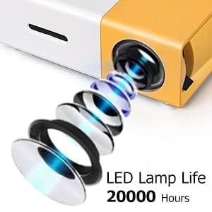 Mini Projector With Hdmi Cable,50 Lumens,Compact And Portable,Yellow