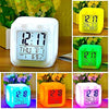 7 Colour Changing LED Digital Alarm Clock Table Watch with Date Time Temperature for Office Bedroom Multicolor