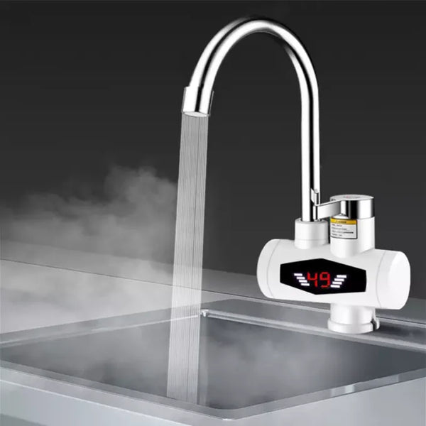 Instant Water Geyser (Instant-Electric-Water-Heater-Faucet-Hot-Tap-with-Shower-Home-Kitchen-Bathroom, White)