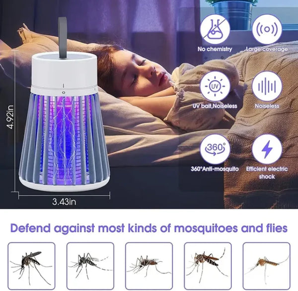 Mosquito Catcher / Killing Machine for Home - Electric Shock Insect Trap Lamp - Photon F Catcher & LED Fly Zapper - Hunter Mosquito Killer Lamp for Indoor & Outdoor Use - Electronic Safeway Mosquitoes Killer