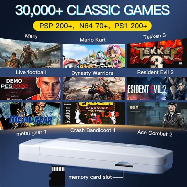 M22 Retro Game Stick - Wireless HD, 52 Emulators, 30,000+ Games, 64GB, Classic Edition with Takken/GTA Vcity/God of War
