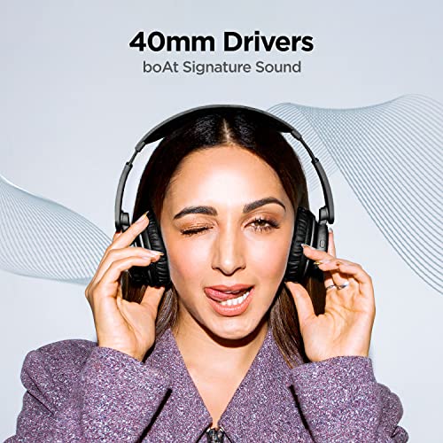boAt Rockerz 450 Pro On Ear Bluetooth Headphones with Upto 15 Hours Playback, ASAP Charge, 40MM Drivers, Padded Ear Cushions and Dual Modes(Luscious Black)