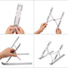 Portable Laptop Stand, Aluminum Adjustable Eye-Level Ergonomic Height Compatible for MacBook Notebook Computer PC iPad Tablet, Ultra-Thin Light Weight Desktop Notebook Holder Riser I Silver- Pack Of 1 |