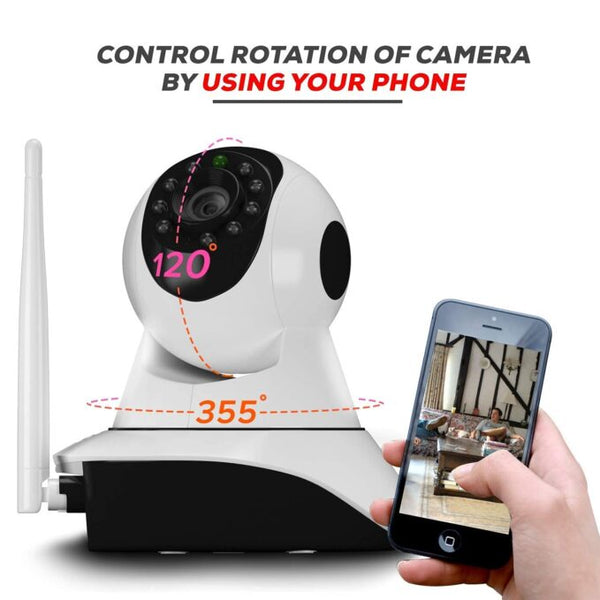 Upgraded V380 Pro HD Smart WiFi Wireless Double Antenna IP CCTV Security Camera with 2 Way Audio, Night Vision (White)