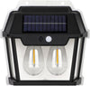 Outdoor Solar Interaction 2 LED Wall Lamp with Motion Sensor Wireless Auto Chargeable Dusk to Dawn Exterior Lamps for Front Porch and Garden (Warm Light,)