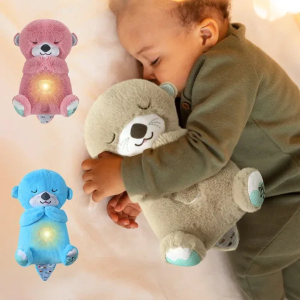 Baby Sound Light Bear Soothe Breathing, Sensory Details Music Lights Rhythmic Breathing Motion Musical for Children to Relax and Sleep Baby Toy Plush Best Gift for Kids