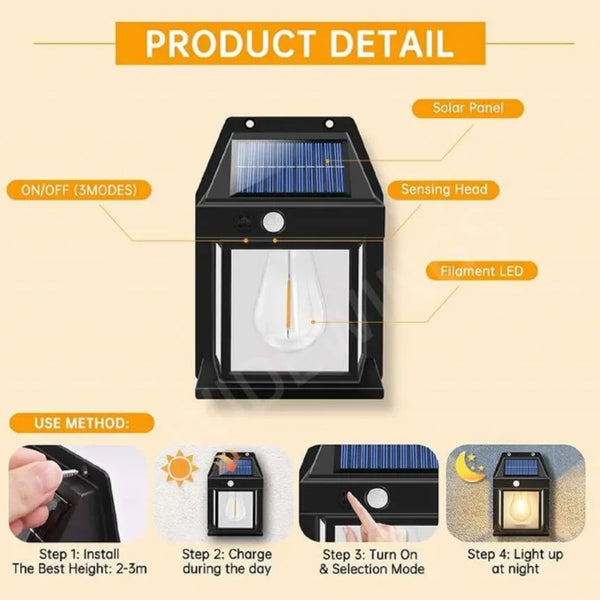 Solar Interaction Wall Light 3 Modes LED Solar Security Lights Wireless IP65 Waterproof Motion Lights Wall Lights Outdoor Lights-1 PIC