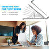 Portable Laptop Stand, Aluminum Adjustable Eye-Level Ergonomic Height Compatible for MacBook Notebook Computer PC iPad Tablet, Ultra-Thin Light Weight Desktop Notebook Holder Riser I Silver- Pack Of 1 |