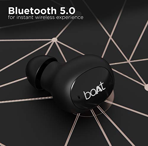 boAt Airdopes 121v2 True Wireless Earbuds with Upto 14 Hours Playback, Lightweight Earbuds, 8MM Drivers, LED Indicators and Multifunction Controls(Active Black)
