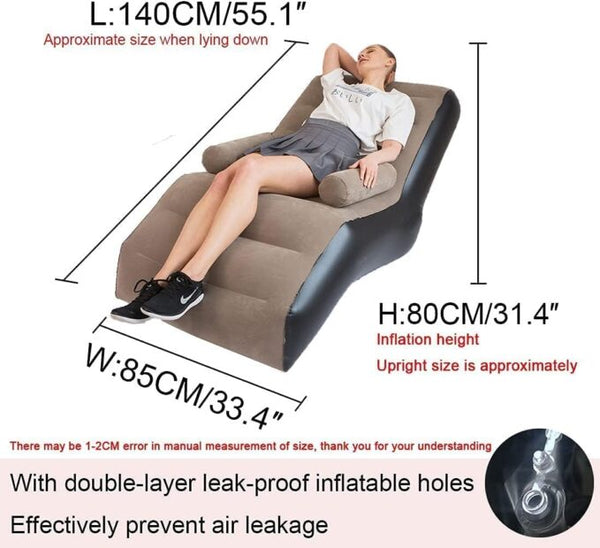 Inflatable Lazy Sofa Chair with Household air Pump | Foldable Lounge Chair with Armrests for Living Room | with Air Pump, Foldable Lounge Chair| Automatic Manual Pump| for Living Room Home |