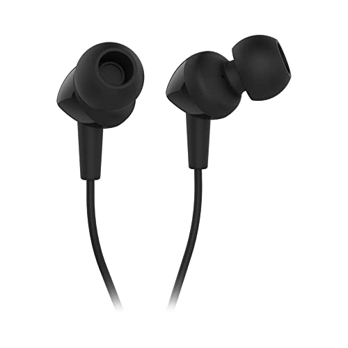 JBL C100SI Wired In Ear Headphones with Mic, JBL Pure Bass Sound, One Button Multi-function Remote, Angled Buds for Comfort fit (Black)
