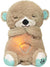 Baby Sound Light Bear Soothe Breathing, Sensory Details Music Lights Rhythmic Breathing Motion Musical for Children to Relax and Sleep Baby Toy Plush Best Gift for Kids