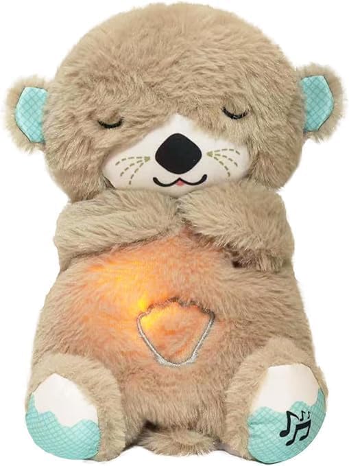 Baby Sound Light Bear Soothe Breathing, Sensory Details Music Lights Rhythmic Breathing Motion Musical for Children to Relax and Sleep Baby Toy Plush Best Gift for Kids