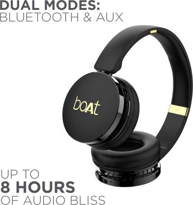 boAt Rockerz 370 Bluetooth Headset(Buoyant Black, On the Ear)