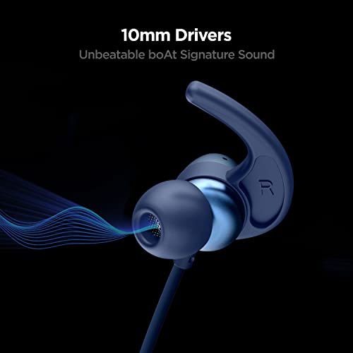 boAt Rockerz 330 Wireless Neckband with ASAP Charge, Up to 30H Playback, Enhanced Bass, Metal Control Board, IPX5, Type C Port, Bluetooth v5.0, Voice Assistant(Navy Blue)
