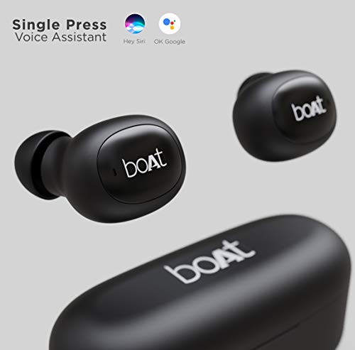 boAt Airdopes 121v2 True Wireless Earbuds with Upto 14 Hours Playback, Lightweight Earbuds, 8MM Drivers, LED Indicators and Multifunction Controls(Active Black)