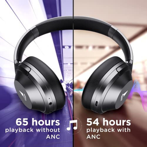 boAt NIRVANAA 751ANC Hybrid Active Noise Cancelling Bluetooth Wireless Over Ear Headphones With Mic, with Up to 65H Playtime,ASAP Charge, Ambient Sound Mode, Immersive Sound,Carry Pouch(Gunmetal Grey)