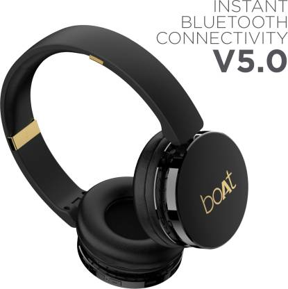 boAt Rockerz 370 Bluetooth Headset(Buoyant Black, On the Ear)