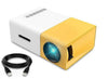 Mini Projector With Hdmi Cable,50 Lumens,Compact And Portable,Yellow