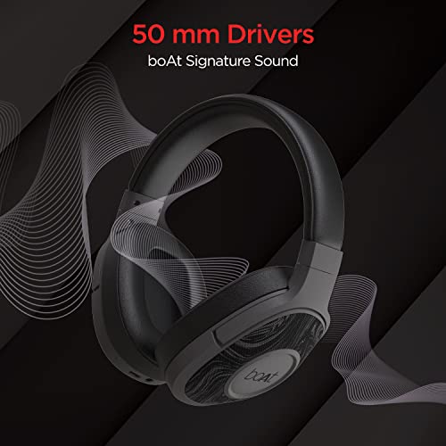 boAt Rockerz 550 Over Ear Bluetooth Headphones with Upto 20 Hours Playback, 50MM Drivers, Soft Padded Ear Cushions and Physical Noise Isolation