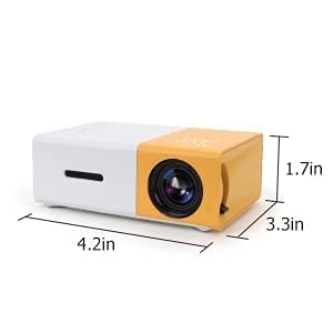Mini Projector With Hdmi Cable,50 Lumens,Compact And Portable,Yellow