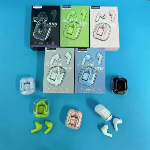 ltrapods Max True Wireless Earbuds | Deep Bass Sound | Bluetooth 5.3 | ENC HD Calling | Sporty Design | Touch Control | USB-C Fast Charging | TWS Earbuds Transparent Case