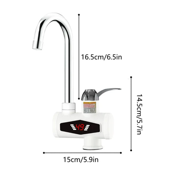 Instant Water Geyser (Instant-Electric-Water-Heater-Faucet-Hot-Tap-with-Shower-Home-Kitchen-Bathroom, White)