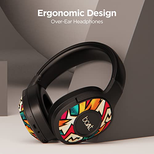 boAt Rockerz 550 Over Ear Bluetooth Headphones with Upto 20 Hours Playback, 50MM Drivers, Soft Padded Ear Cushions and Physical Noise Isolation(Black Symphony)