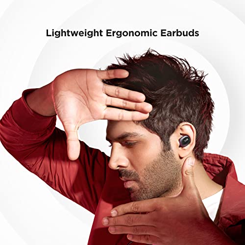 boAt Airdopes 121v2 True Wireless Earbuds with Upto 14 Hours Playback, Lightweight Earbuds, 8MM Drivers, LED Indicators and Multifunction Controls(Active Black)