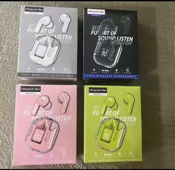 ltrapods Max True Wireless Earbuds | Deep Bass Sound | Bluetooth 5.3 | ENC HD Calling | Sporty Design | Touch Control | USB-C Fast Charging | TWS Earbuds Transparent Case
