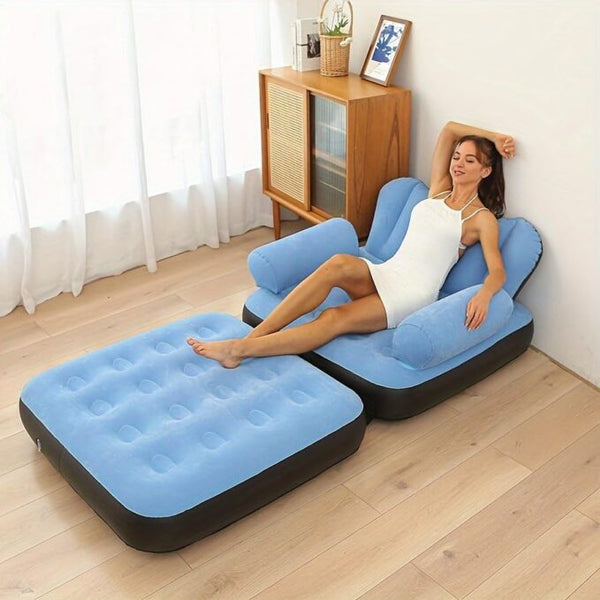 Inflatable Chair,Portable 5 In 1 Inflatable Double Layer Sofa, Unfolding Can Serve As a Bed, Carrying Capacity Of 200kg,Durable and Wear-resistant, Suitable for Indoor and Outdoor Cam
