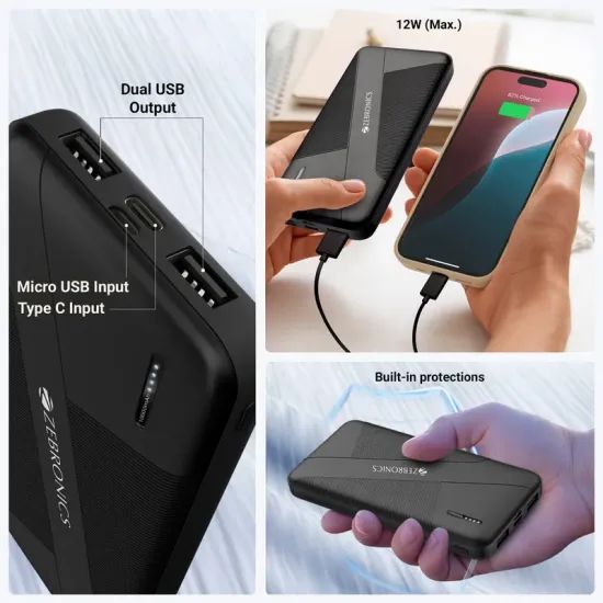 ZEBRONICS Power Bank 10000 mAh (Energi Pod PB17)