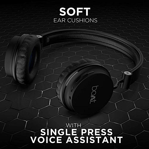 boAt Rockerz 400 Wireless Bluetooth On Ear Headphones with Mic (Carbon Black)