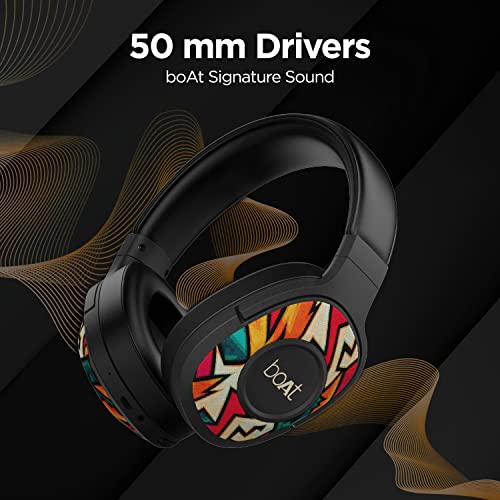 boAt Rockerz 550 Over Ear Bluetooth Headphones with Upto 20 Hours Playback, 50MM Drivers, Soft Padded Ear Cushions and Physical Noise Isolation(Black Symphony)